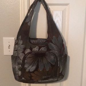 Like new Silver maroon Ameri handbag. Gently used
